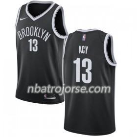 Män Brooklyn Nets Tröja Quincy Acy 13 Nike 2017-18 Svart Swingman